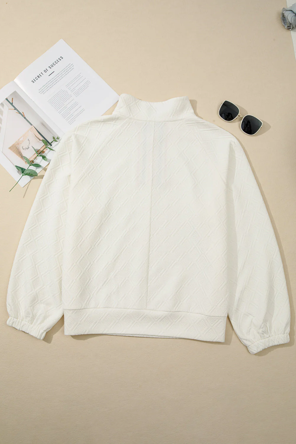 Threaded Pear Aria Striped Collar Baggy Sweatshirt - Image 8