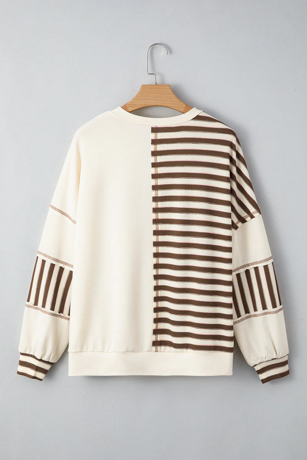 Threaded Pear Ariana Stripe Stitched Oversized Sweatshirt - Image 8