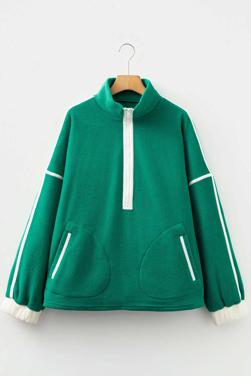 Threaded Pear Ava Contrast Trim Fleece Plus Sweatshirt - Image 9