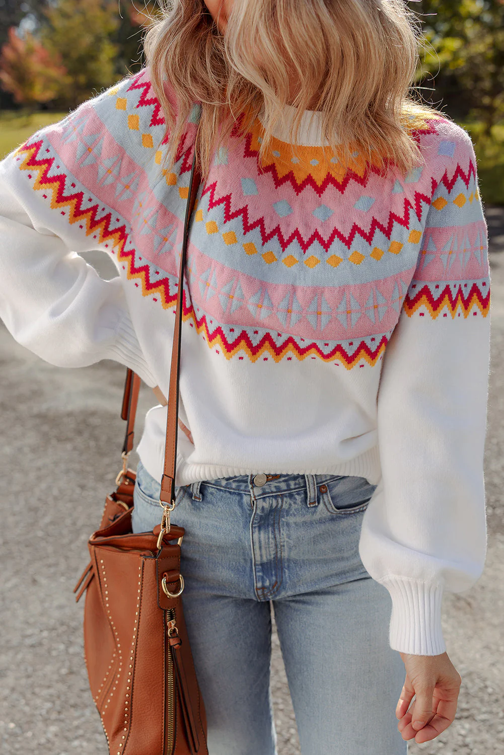 Threaded Pear Avery Print Drop Shoulder Sweater - Image 5