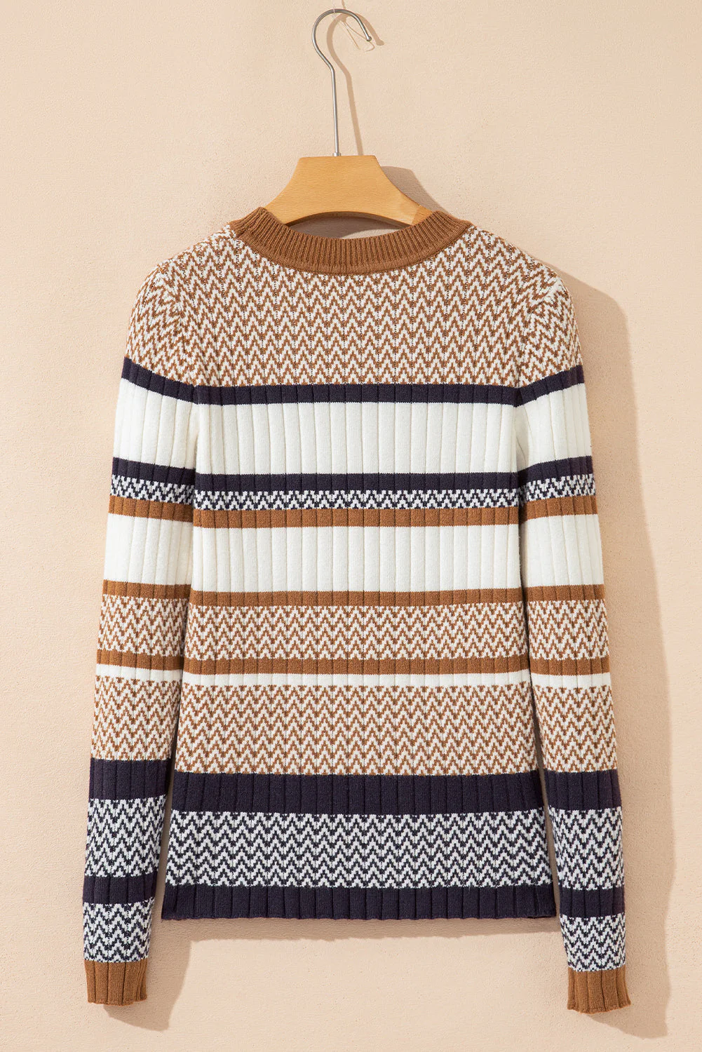 Threaded Pear Avery Ribbed Trim Slim Sweater - Image 2