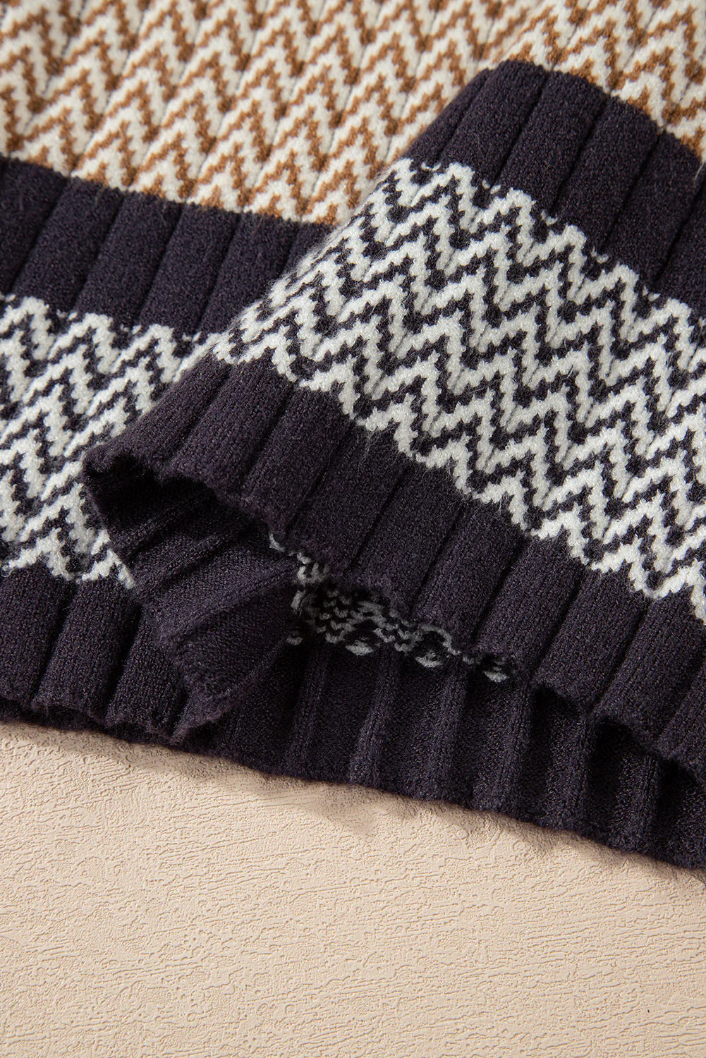 Threaded Pear Avery Ribbed Trim Slim Sweater - Image 4