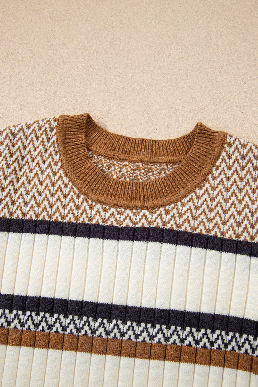 Threaded Pear Avery Ribbed Trim Slim Sweater - Image 6