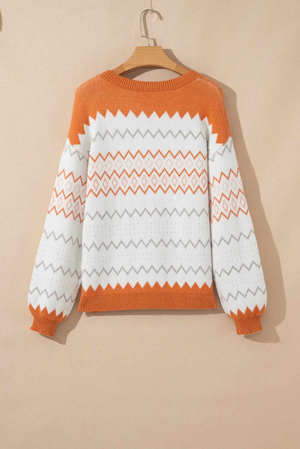 Threaded Pear Daphne Zigzag Knitted Pullover Sweater - Image 8