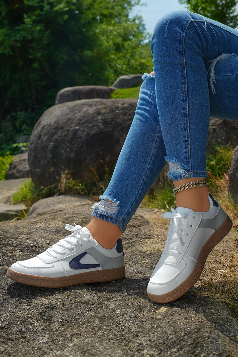 Threaded Pear Elizabeth Leather Lace Up Sneakers - Image 6