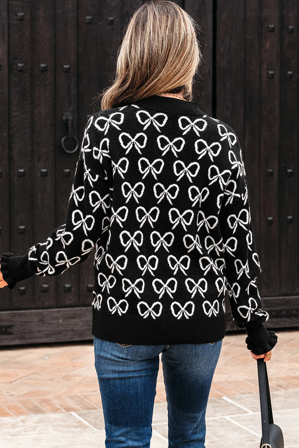 Threaded Pear Elizabeth Shoulder Zipped Collar Sweater - Image 2