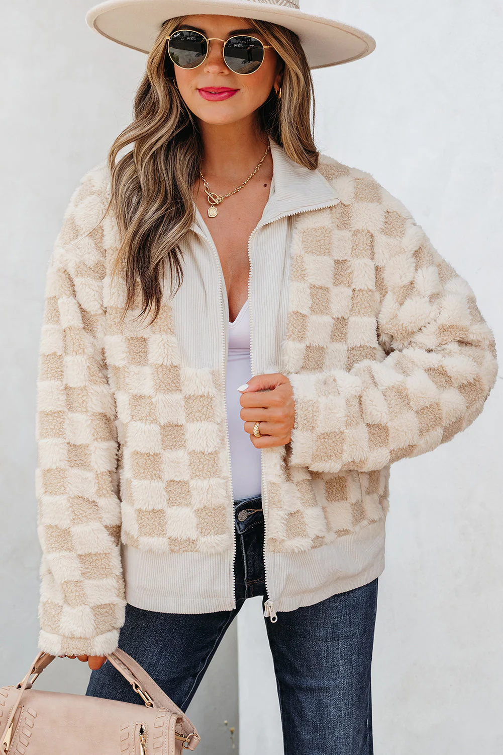 Threaded Pear Emily Zip Up Collared Jacket