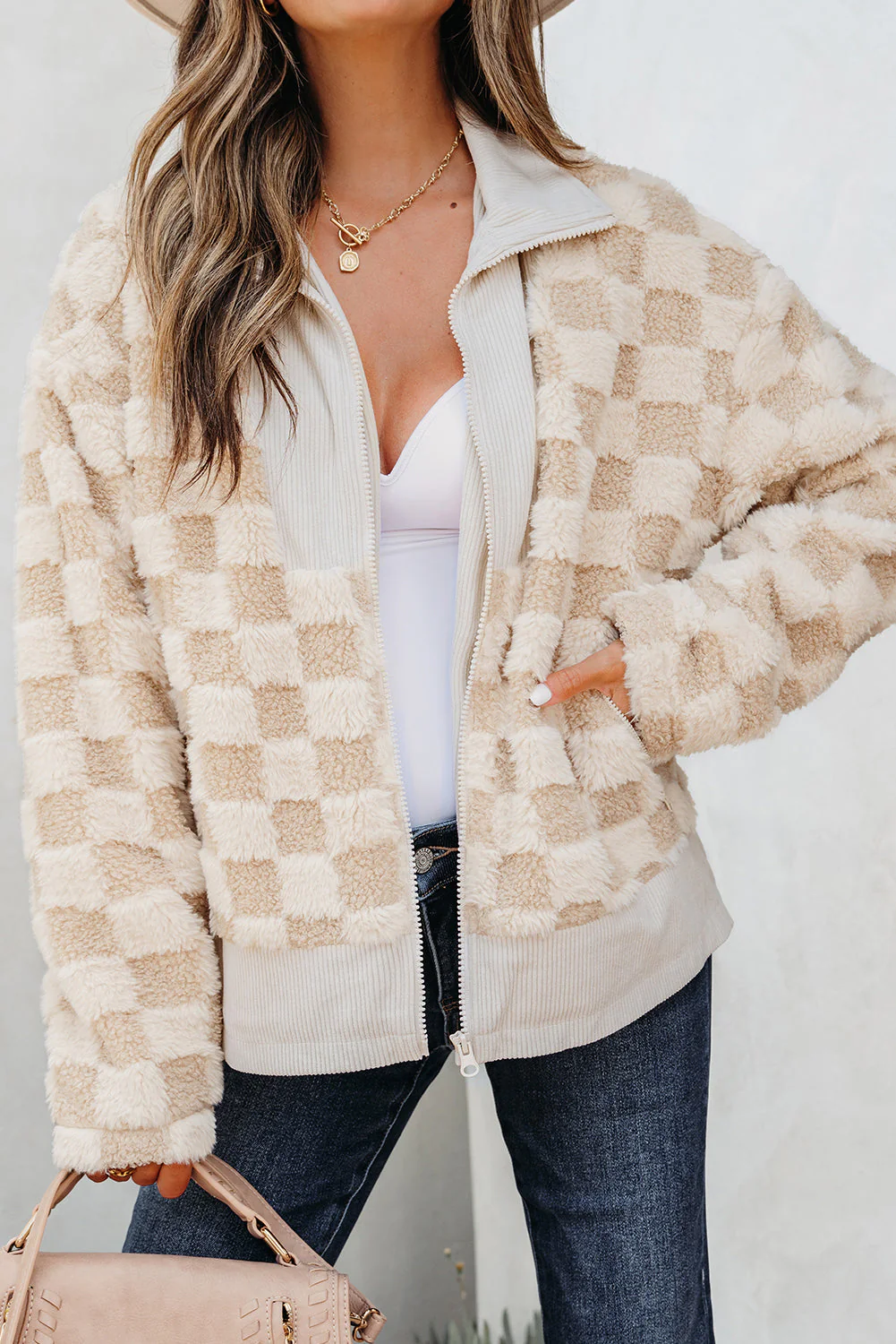 Threaded Pear Emily Zip Up Collared Jacket - Image 7