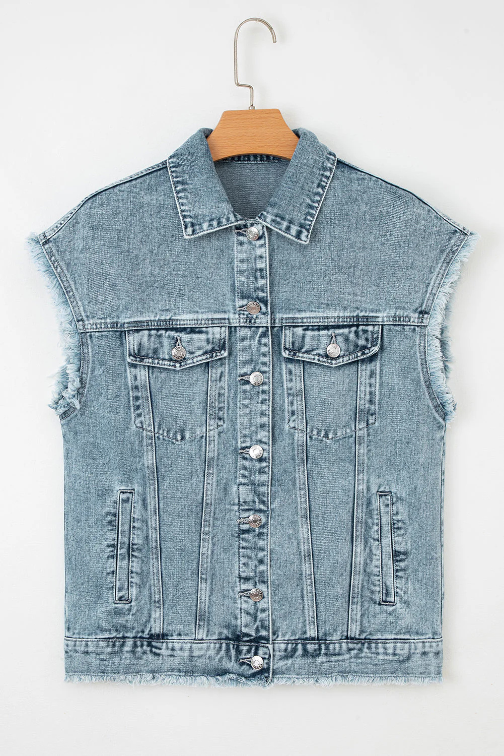 Threaded Pear Evelyn Flap Frayed Detail Vest
