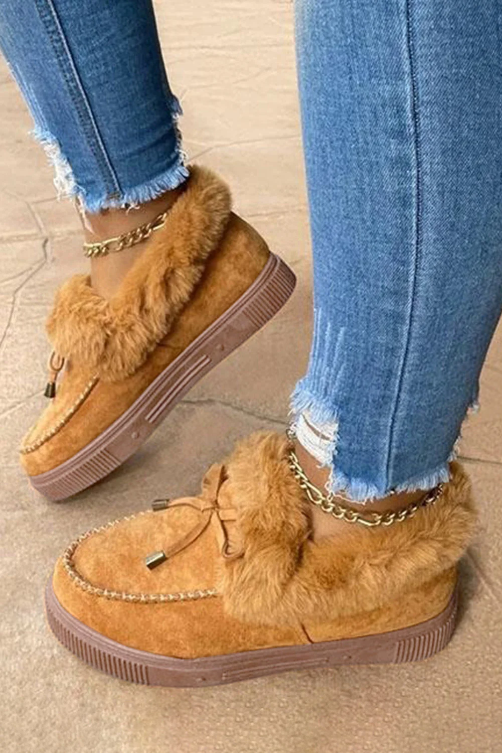 Threaded Pear Evelyn Plush Lined Winter Flats
