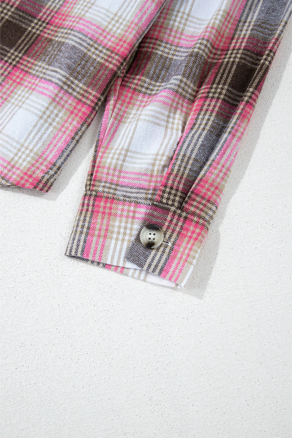 Threaded Pear Harper Plaid Flap Up Shacket - Image 10