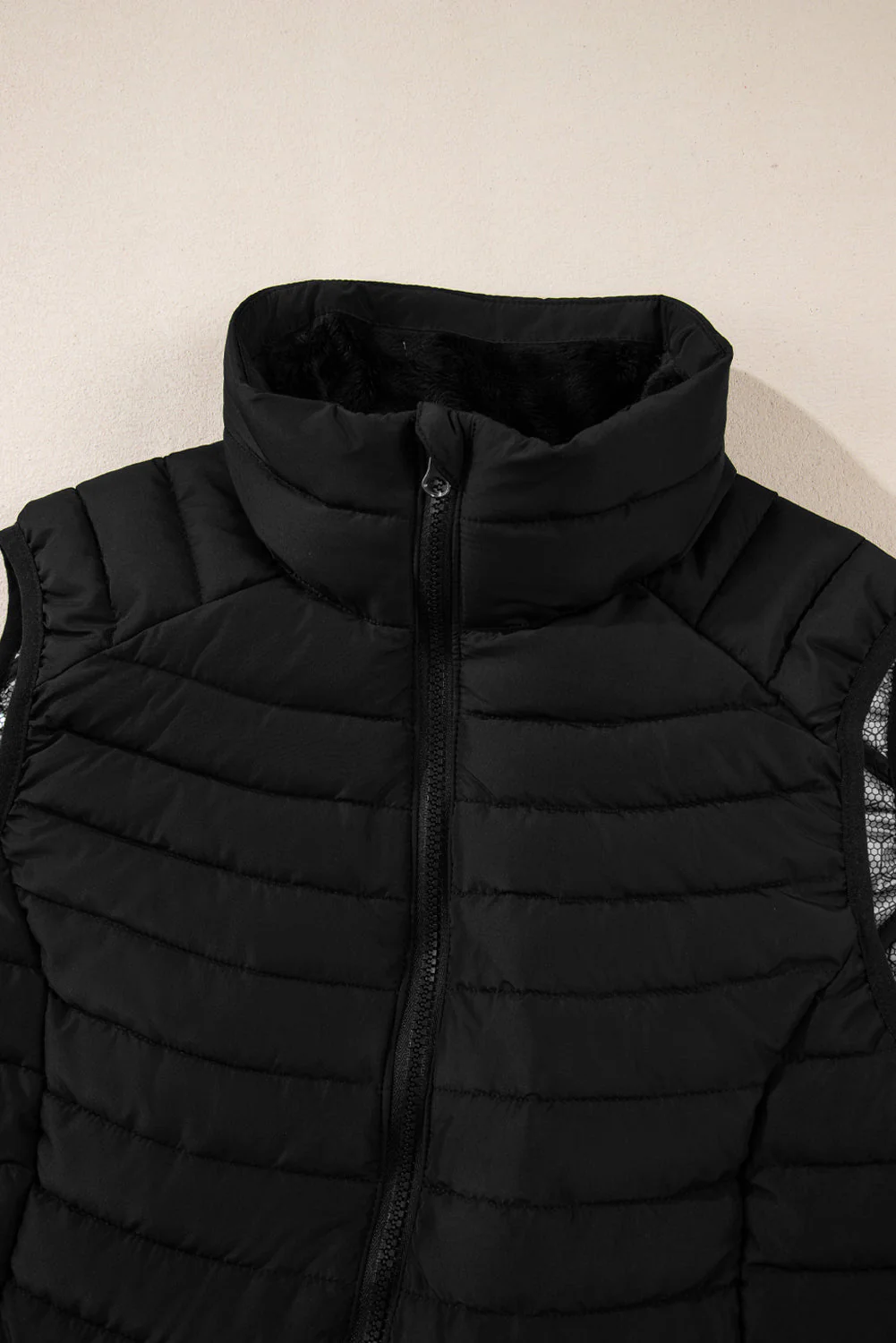 Threaded Pear Harper Quilted Zipped Puffer Vest - Image 18