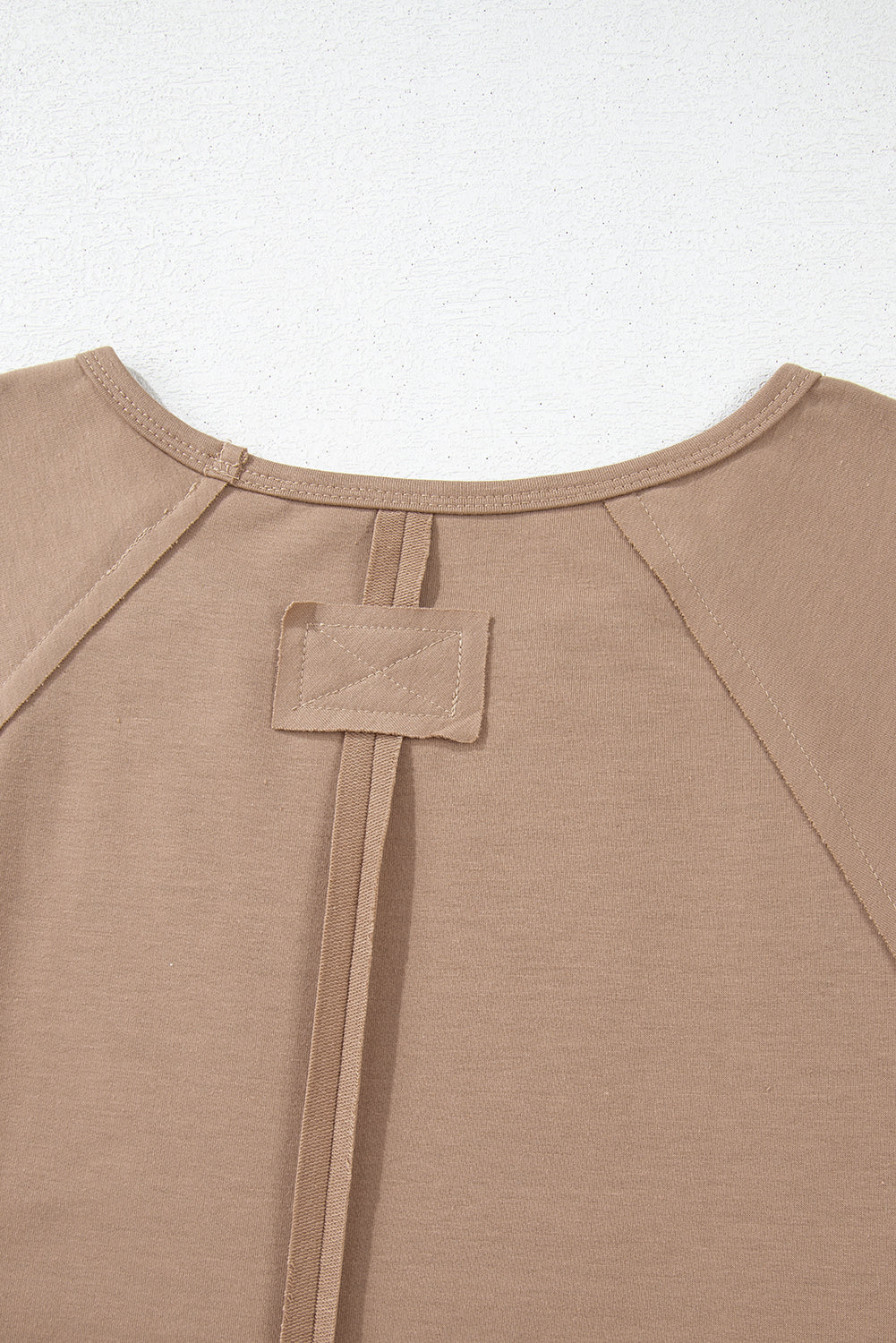 Threaded Pear Light French Beige Flower Striped Patchwork Puff Sleeve Loose PLUS Sweatshirt - Image 3