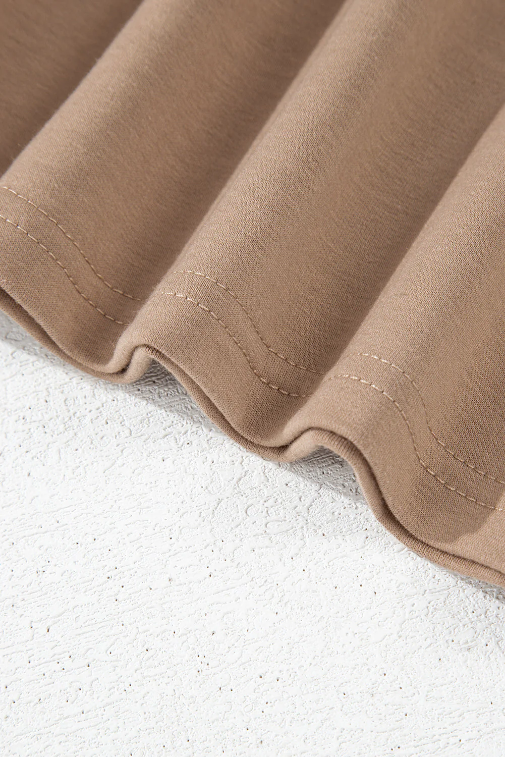 Threaded Pear Light French Beige Flower Striped Patchwork Puff Sleeve Loose PLUS Sweatshirt - Image 9
