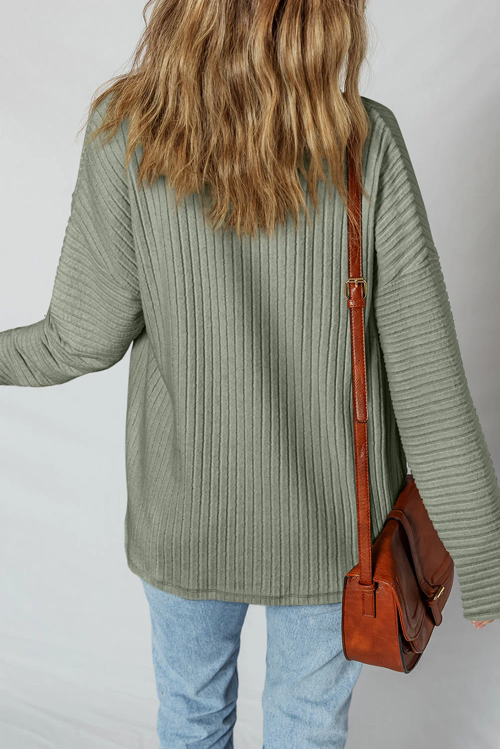 Threaded Pear Lucia Ribbed Texture Button Up Shacket - Image 2