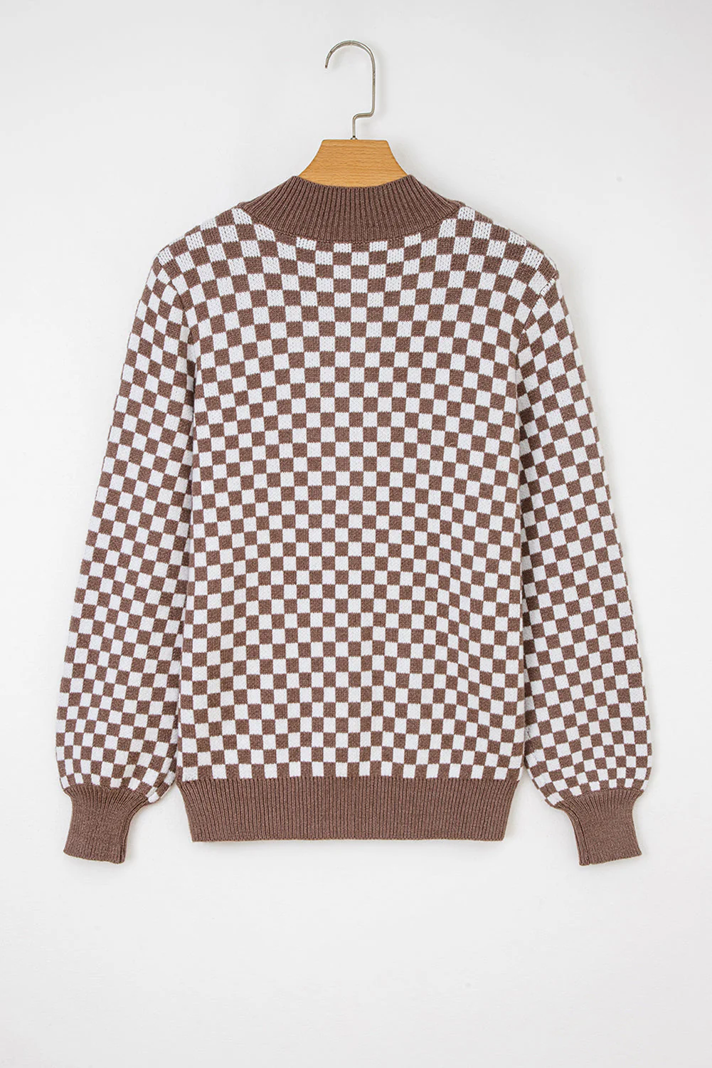 Threaded Pear Mckinley Trim Checkerboard Knit Sweater - Image 2