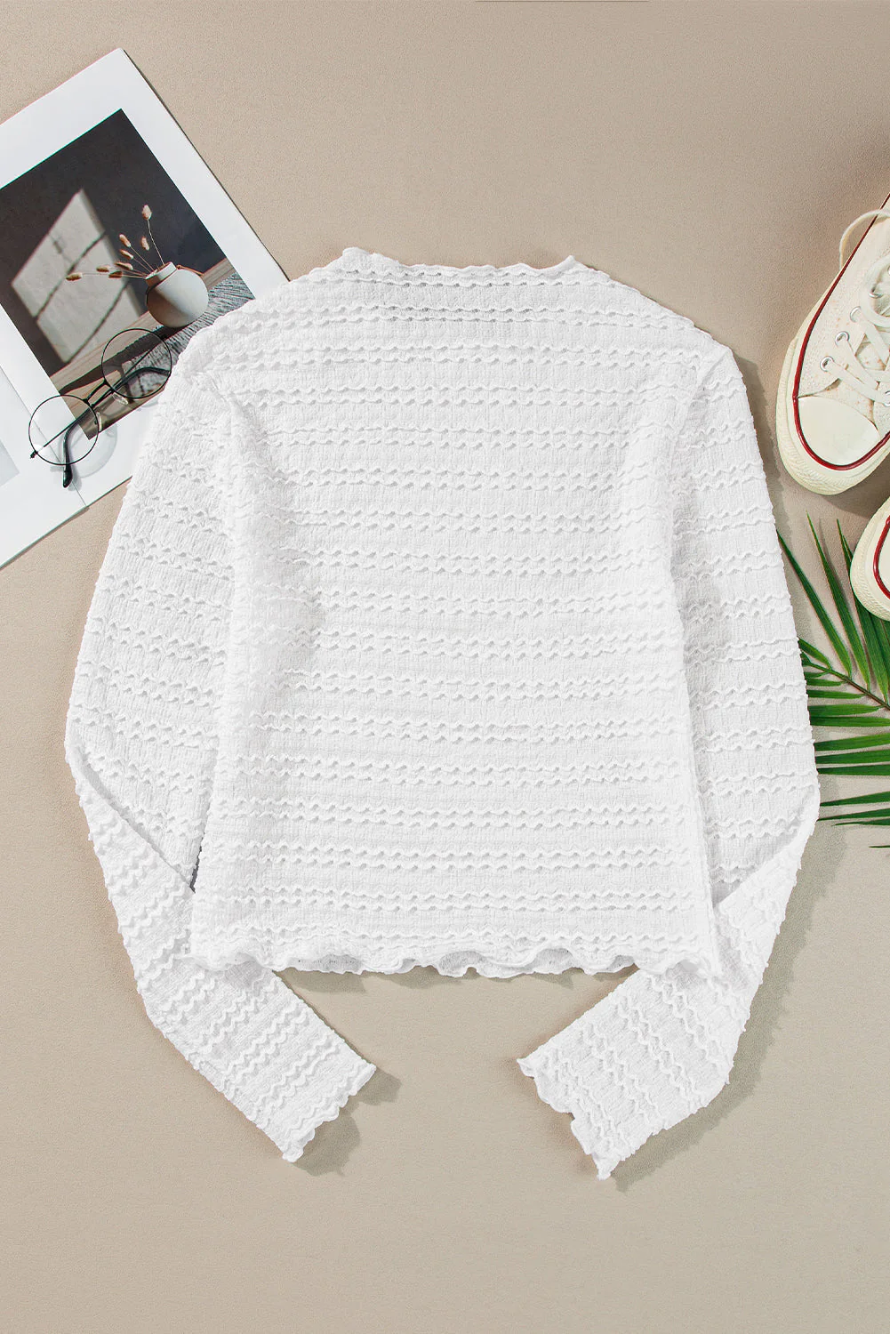 Threaded Pear Mia Jacquard Slim Fit Top - Image 2