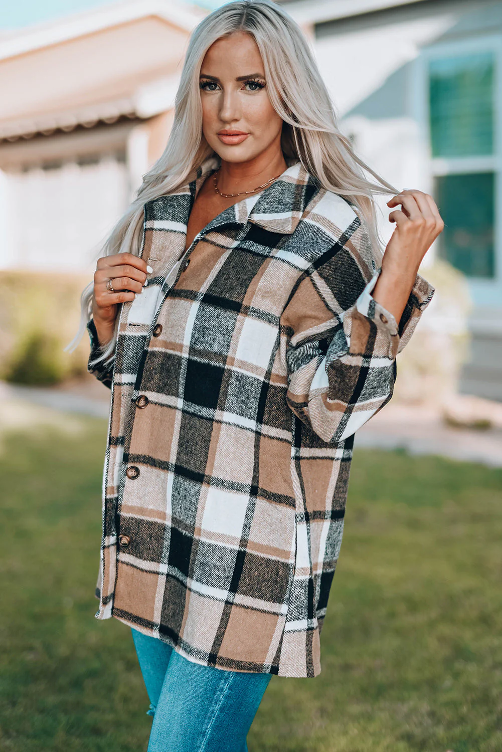 Threaded Pear Mia Plaid Print Shirt - Image 3