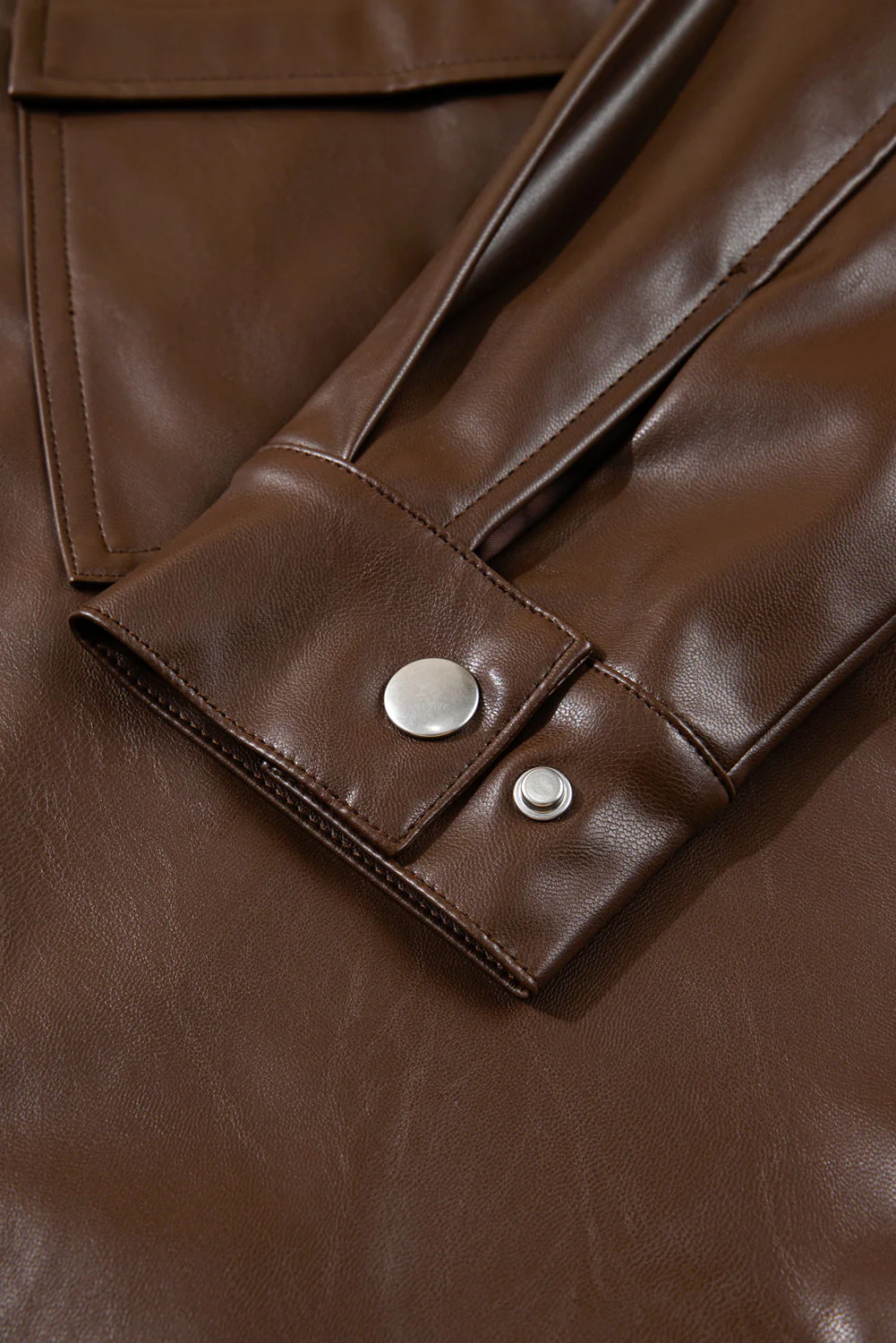 Threaded Pear Mila Drawstring Hem Leather Jacket - Image 16