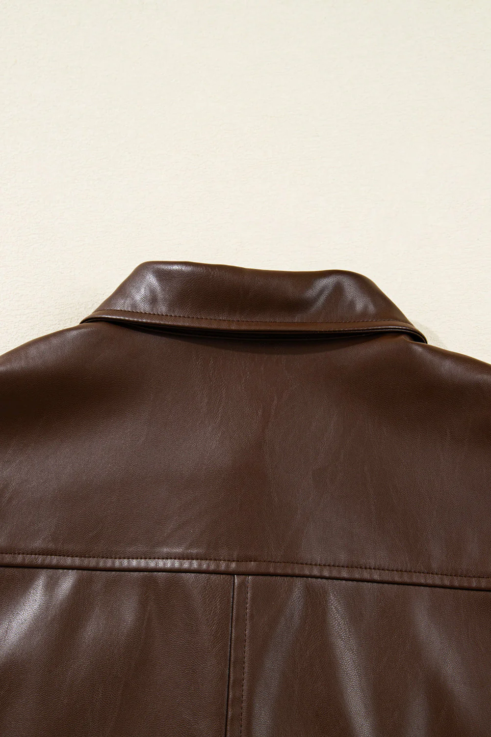 Threaded Pear Mila Drawstring Hem Leather Jacket - Image 17