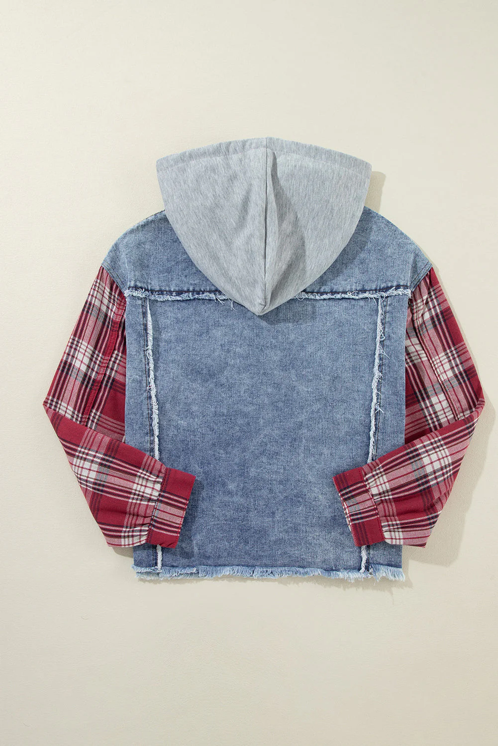 Threaded Pear Olivia Hooded Raw Hem Jacket - Image 2