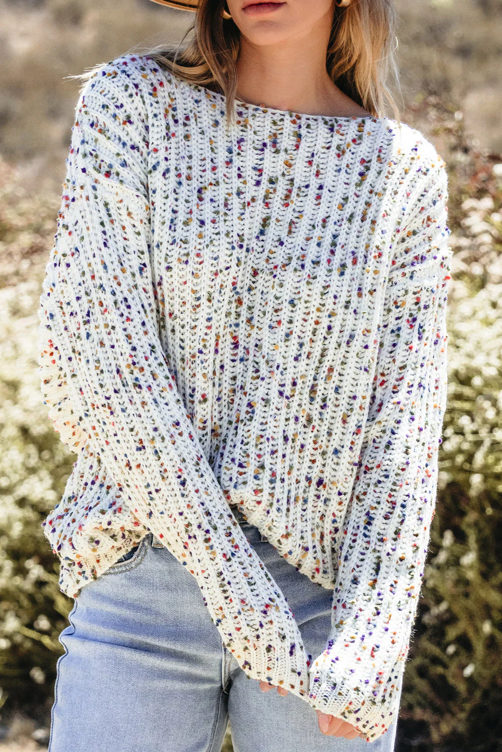 Threaded Pear Scarlett Confetti Reversible Twist Sweater - Image 7