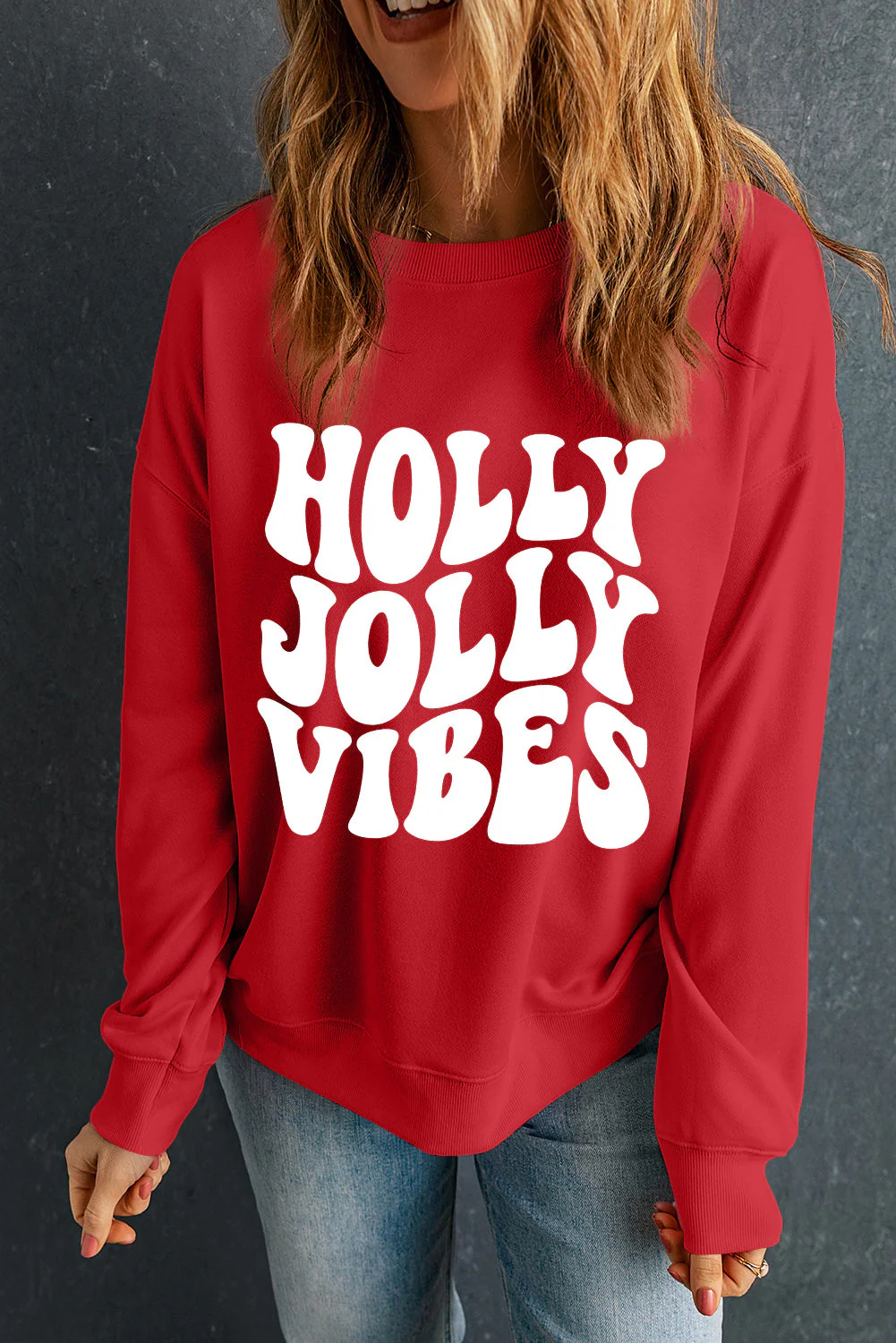Threaded Pear Scarlett Graphic Crewneck Christmas Sweatshirt - Image 3