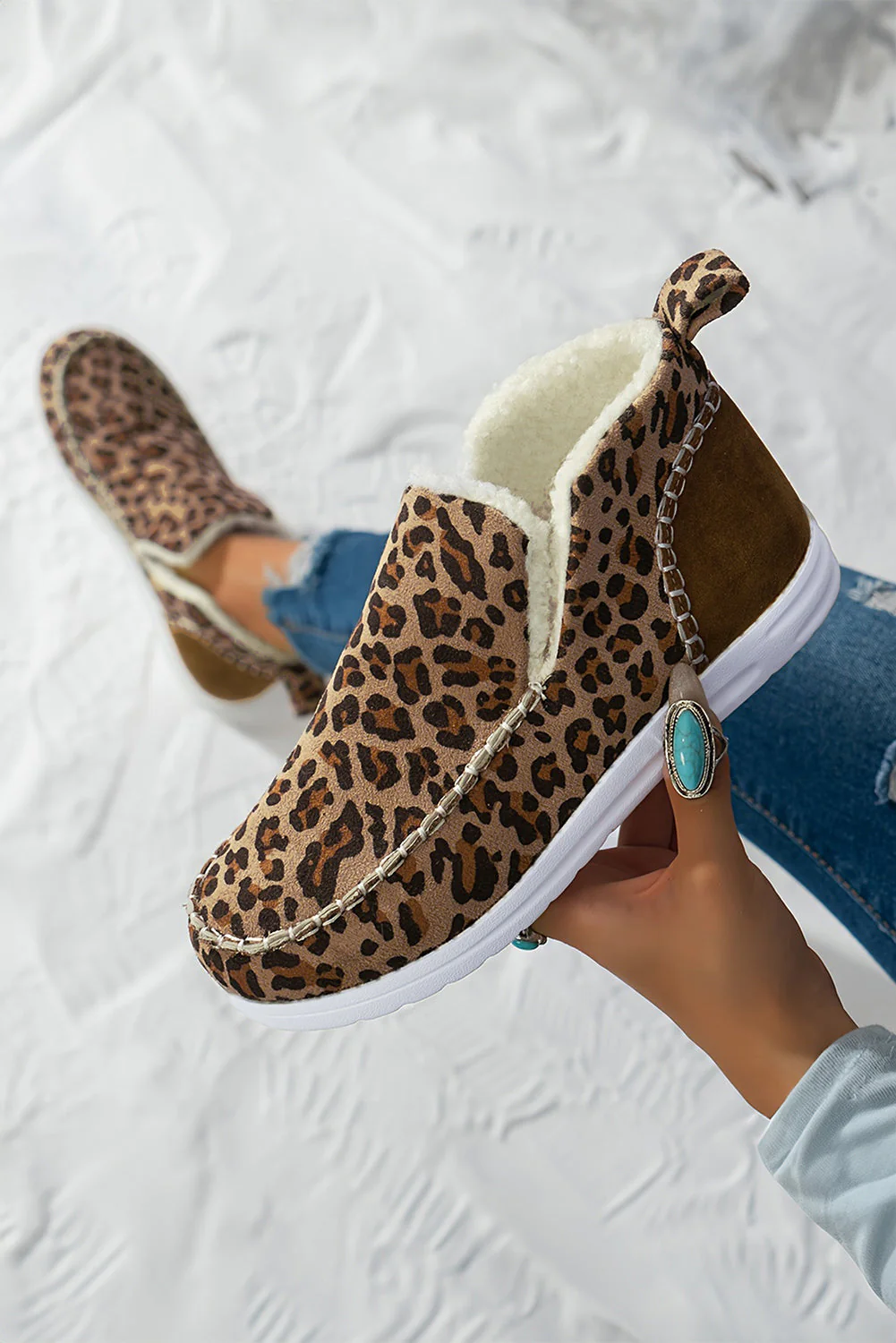 Threaded Pear Sofia Flat Winter Fur Boots - Image 2