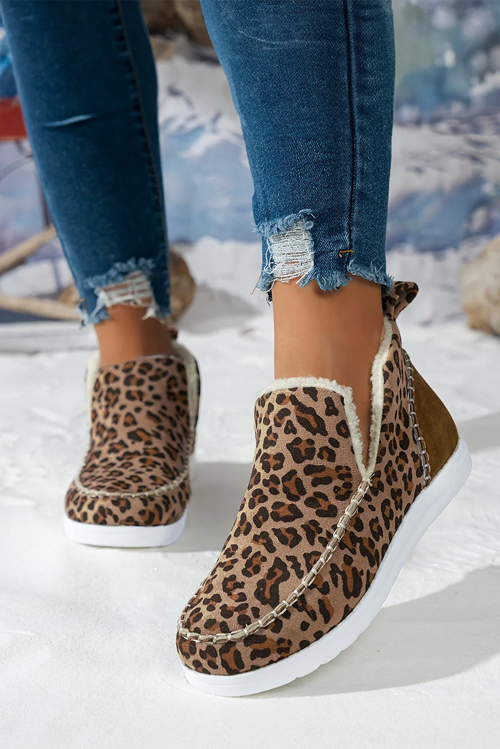 Threaded Pear Sofia Flat Winter Fur Boots - Image 4