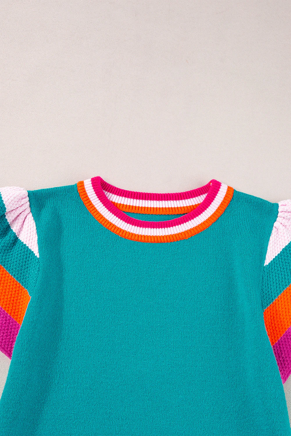 Threaded Pear Sophia Flutter Sleeves Knitted Sweater - Image 2