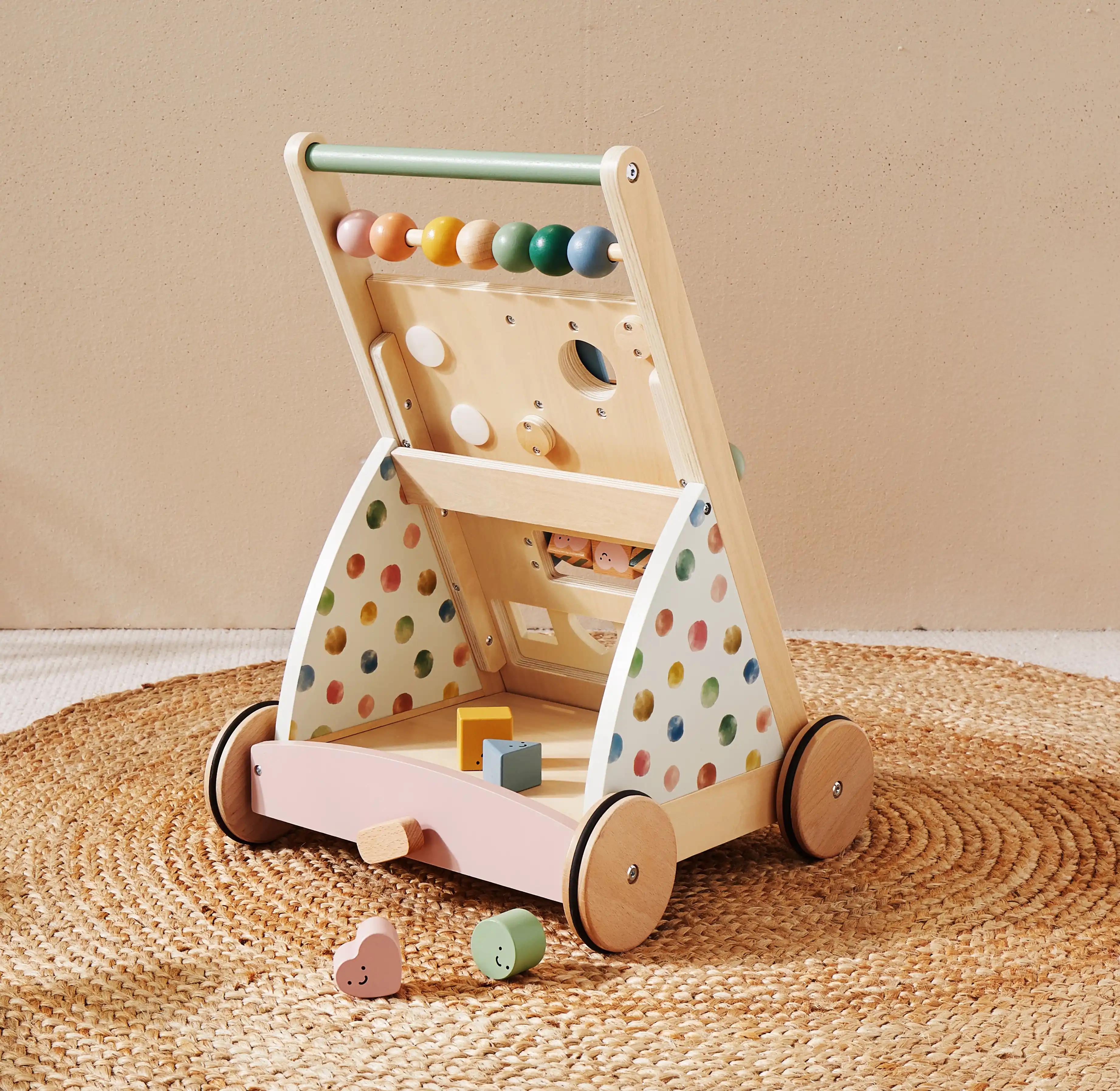 Tiny Land® Versatile Natural Wooden Baby Walker - Image 3