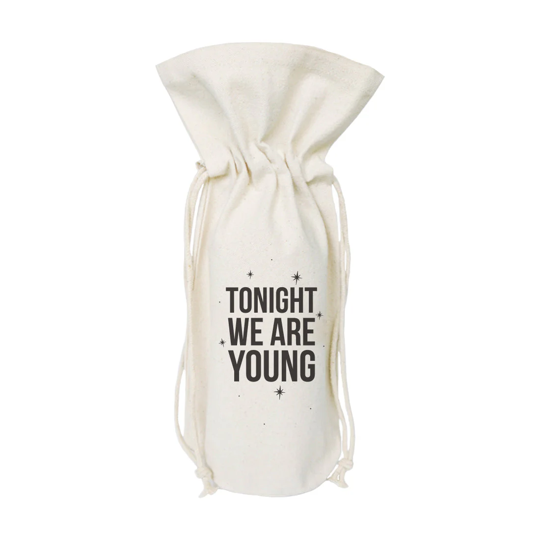 Tonight We Are Young Cotton Canvas Wine Bag by The Cotton & Canvas Co.