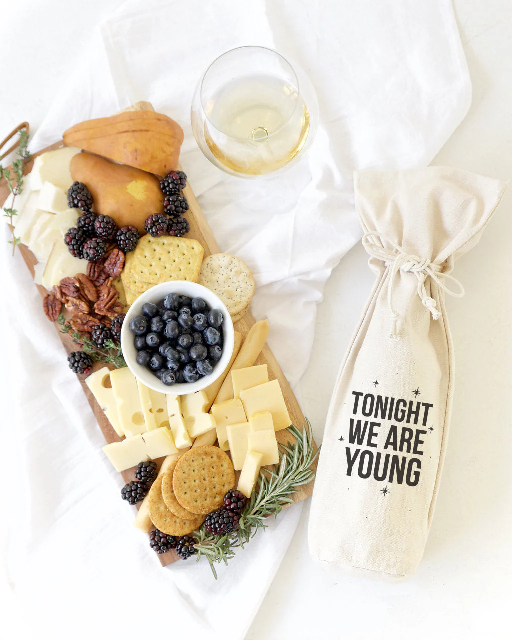 Tonight We Are Young Cotton Canvas Wine Bag by The Cotton & Canvas Co. - Image 3