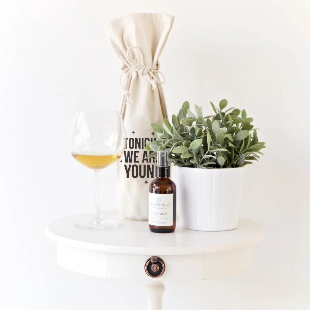 Tonight We Are Young Cotton Canvas Wine Bag by The Cotton & Canvas Co. - Image 4
