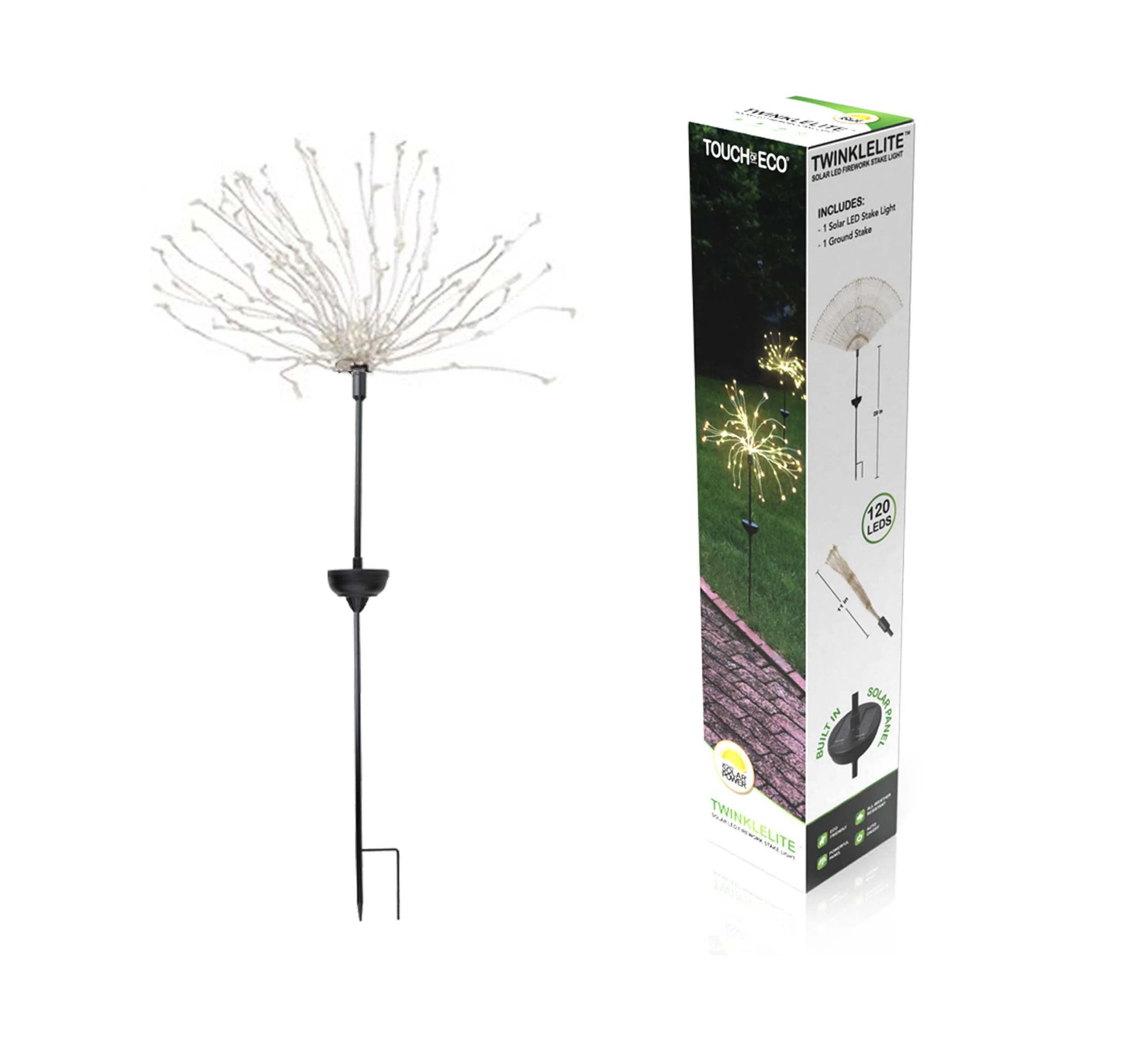Touch Of ECO Solar Powered Twinkle-Lite LED Garden Sparkler Stake Light