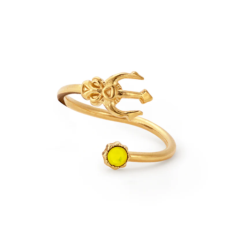 Trident Yellow Stone Wrap Ring - Image 2