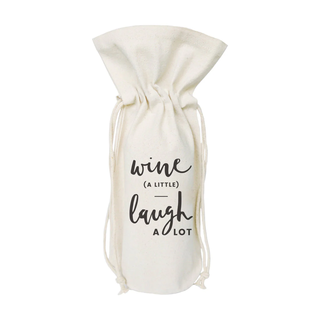 Wine a Little, Laugh A Lot Cotton Canvas Wine Bag by The Cotton & Canvas Co.