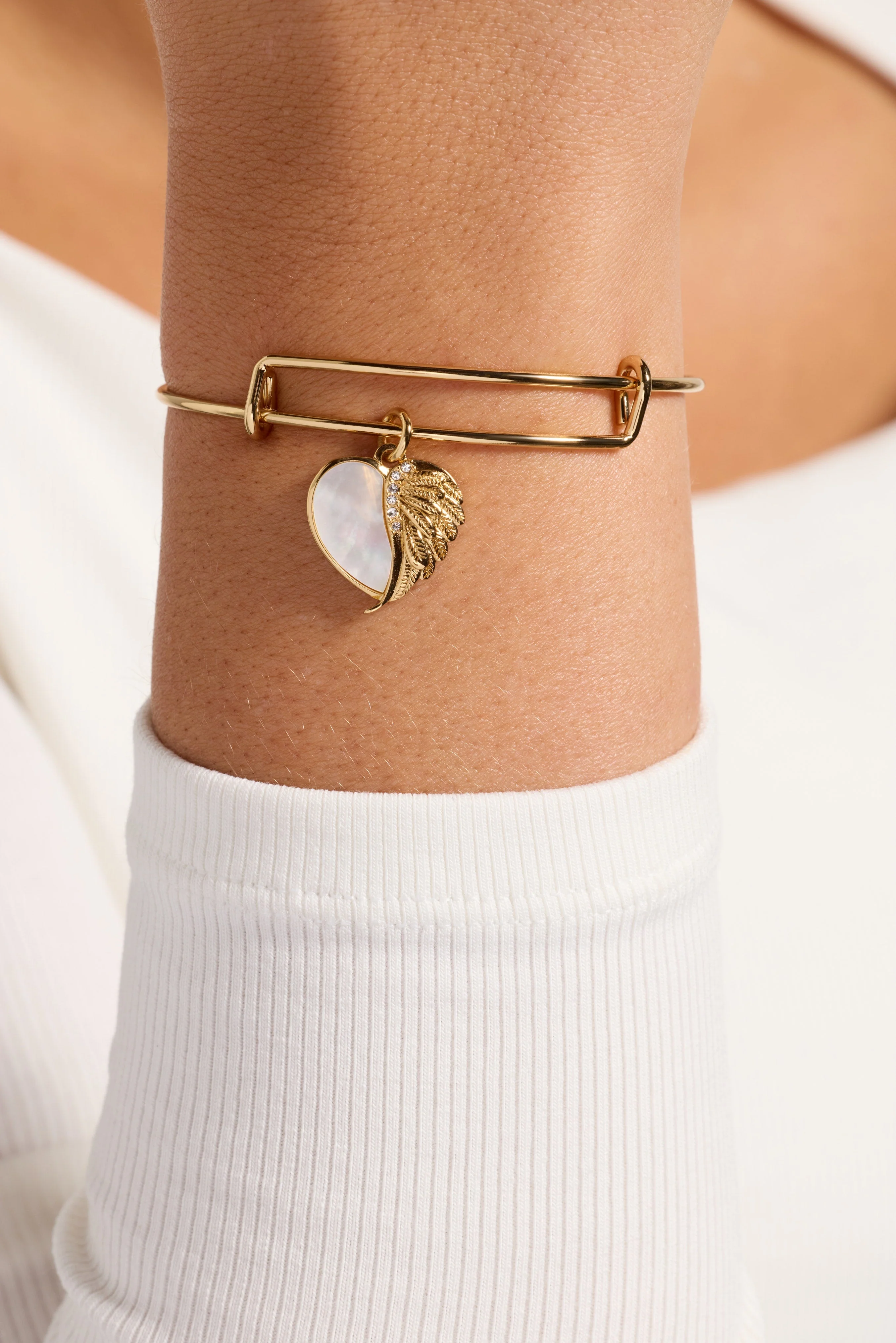 Wings of Protection Charm Bangle - Image 4