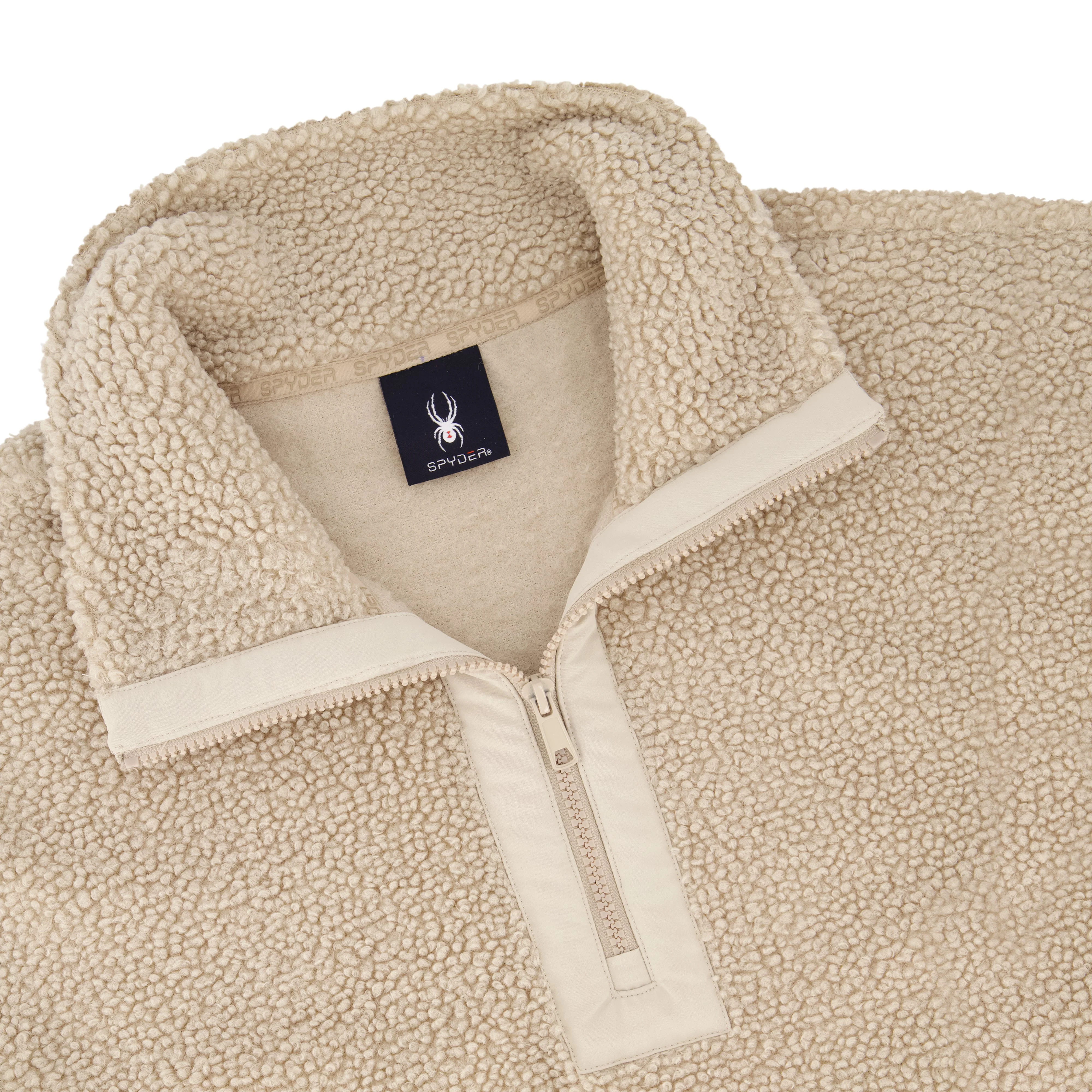 Spyder Women's Sherpa Quarter Zip Mock Neck - Sand - Image 3