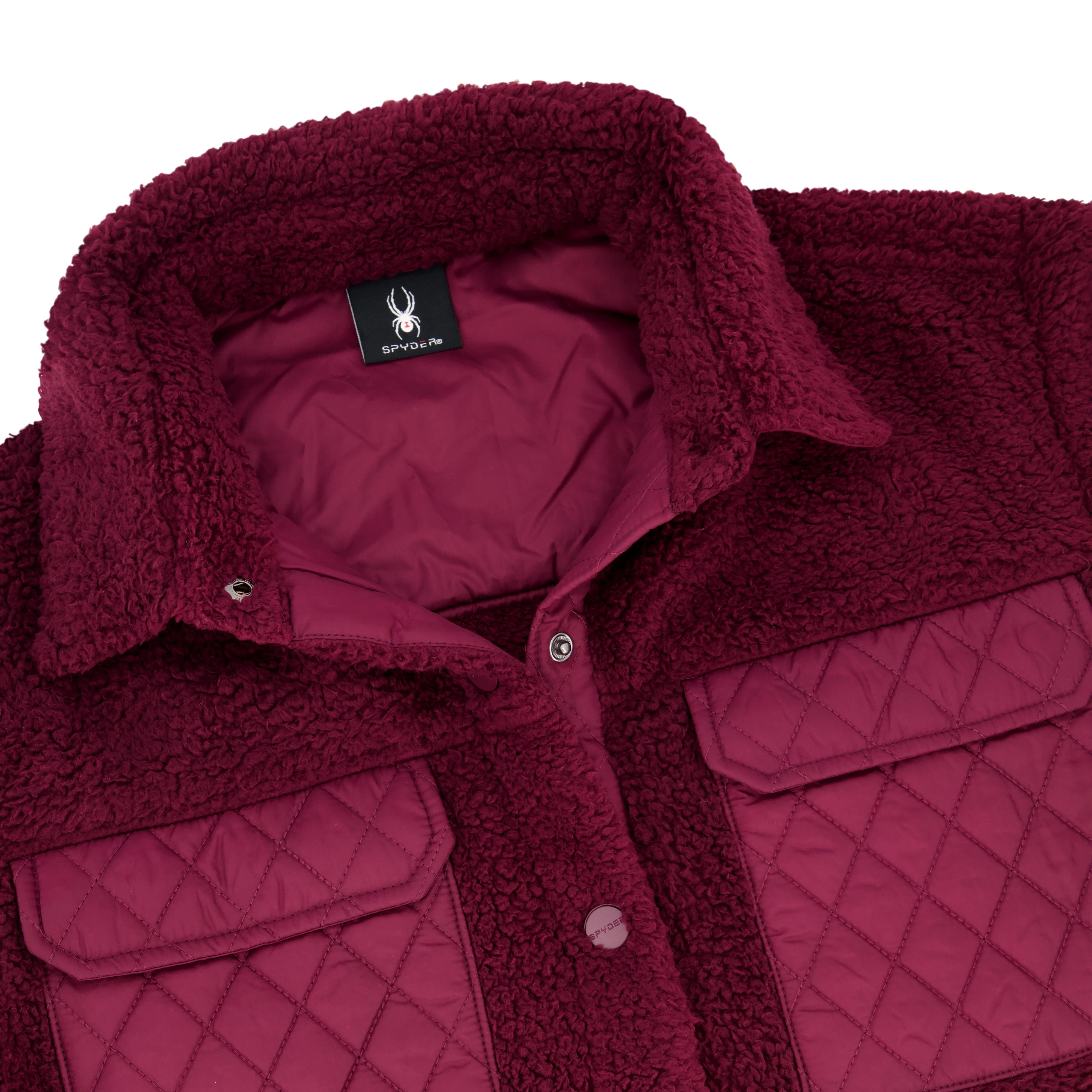 Spyder Women's Sherpa Shacket - Wine - Image 5