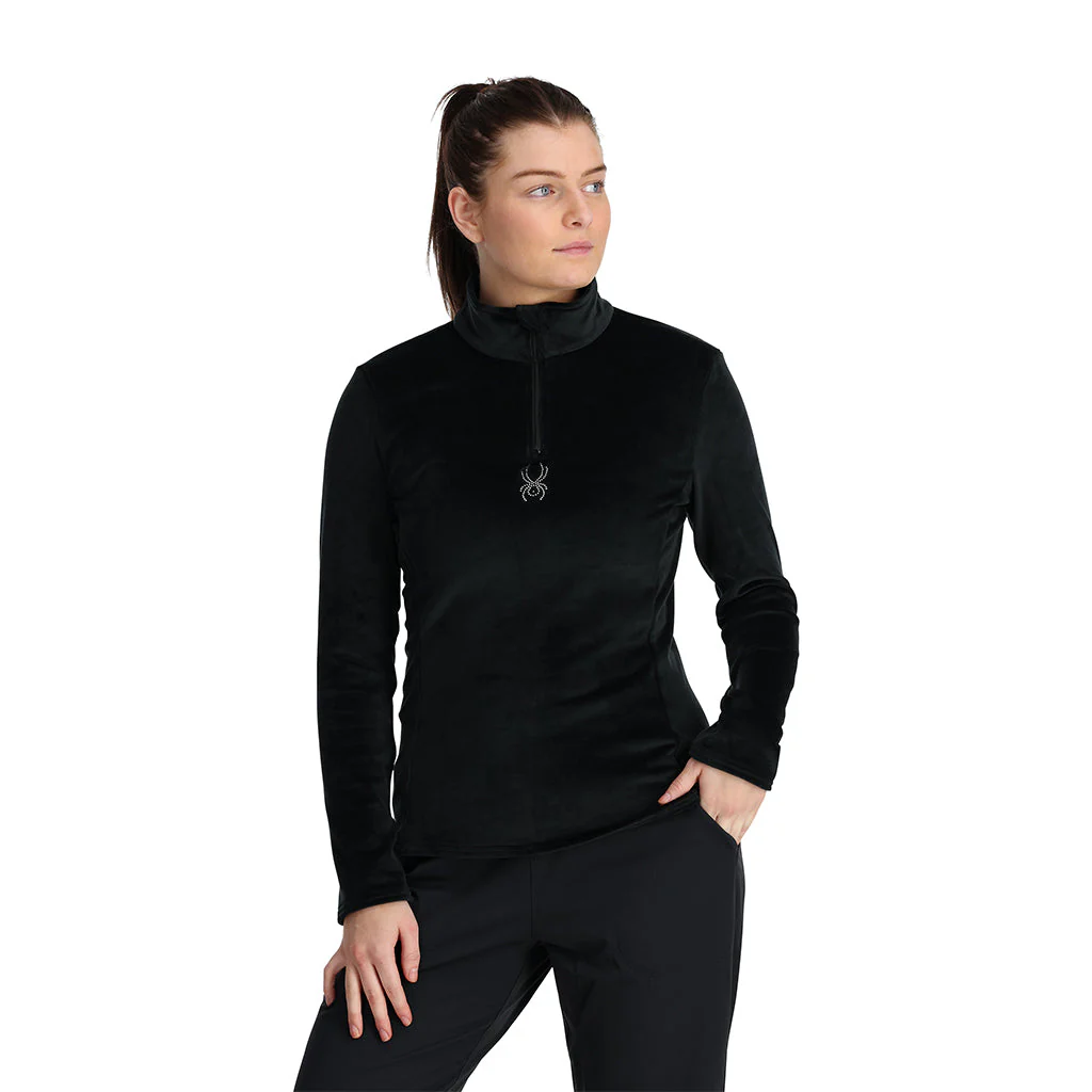 Spyder Women's Shimmer Bug Half Zip T-Neck - Black - Image 5